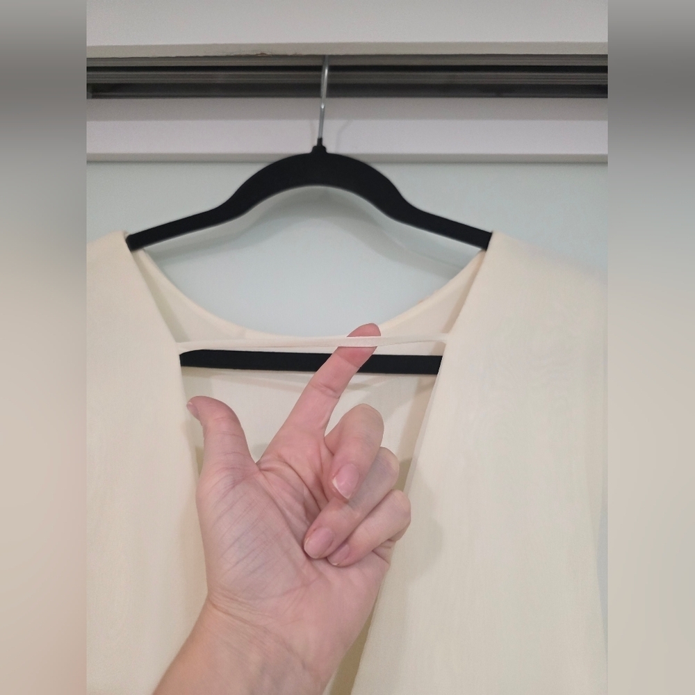 Algo Boutique 🌟 Vintage-Inspired Cream Chiffon Midi Embellished Dress - Picture 10 of 16